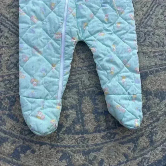 Vintage Baby‎ Quilted Snowsuit w/ Hood Pastel Blue squirrel Warm Cozy - Picture 6 of 15